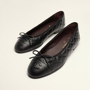 Chanel Quilted CC Flats